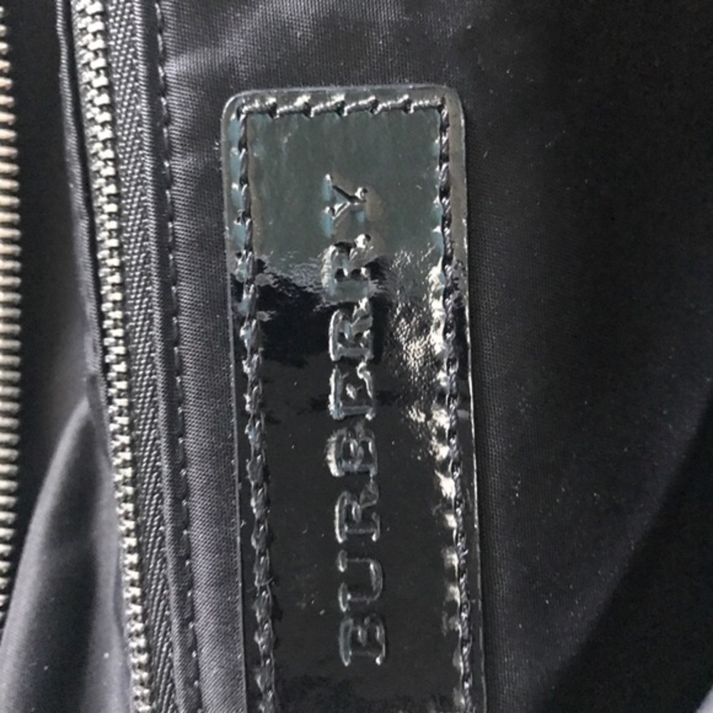 Authentic Black Burberry Bag Patent Leather Handles Handbag Tote - Picture 6 of 8